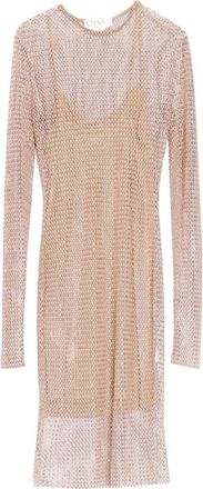 Genny Pearl and Crystal Mesh Dress - Dames - Korte kleedjes - Roze - S - Kleedjes