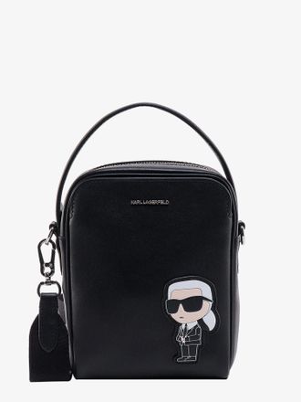 Karl Lagerfeld Leather shoulder bag with iconic karl patch - KARL LAGERFELD - gender_Woman