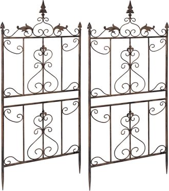 Clp Set De 2 Celos&iacute;as Myrte Espaldera Decorativa De Metal Para Plantas Trepadoras Marr&oacute;n