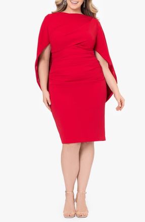 Betsy & Adam Drape Back Cocktail Dress in Red at Nordstrom, Size 14W