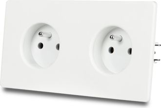 OEM Enchufe Doble El&eacute;ctrico De Acero Pintado De Blanco