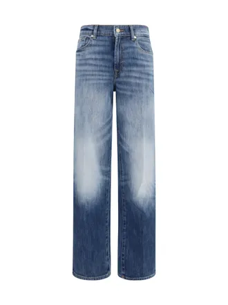 7 For All Mankind Straight-Leg Vintage Wash Jeans - Blue