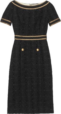 Gucci Black Boucle Shift Dress Size M