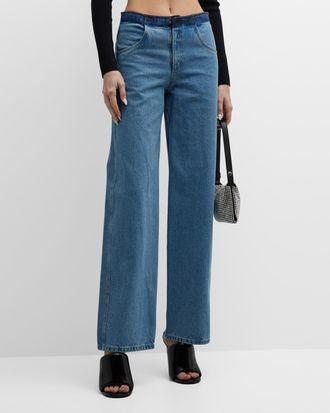 CHRISTOPHER ESBER Deconstructed Denim Straight-Leg Jeans