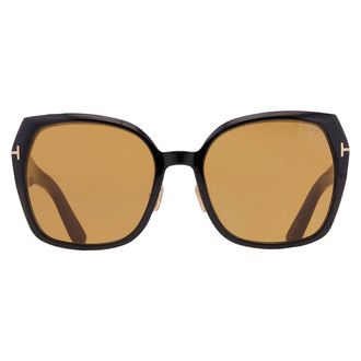 Tom Ford Plum Brown Butterfly Ladies Sunglasses FT1223 01E 58