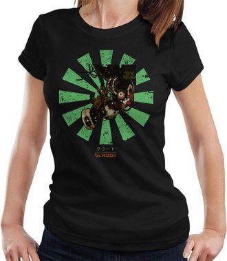 Cloud City 7 Glados Retro Japanese Portal Womens T-Shirt Black
