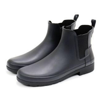 Hunter Womens Original Refined Chelsea Rain Boots In Black