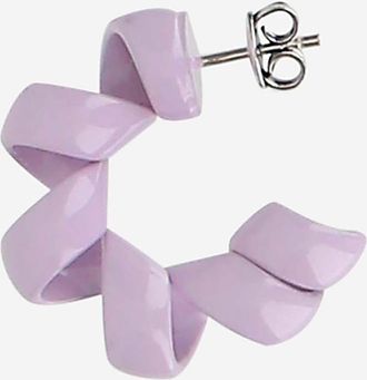 Bottega Veneta Womens Earrings Coiled Lavender Silver-Glass Silver/glass