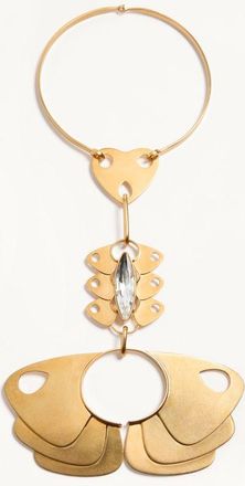 Valentino Garavani Collana Pages in Metallo e Cristalli Donna ORO/CRYSTAL UNI