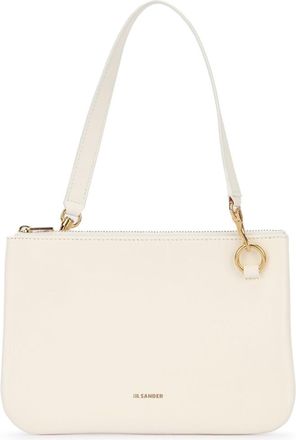 Jil Sander White Logo Shoulder Bag