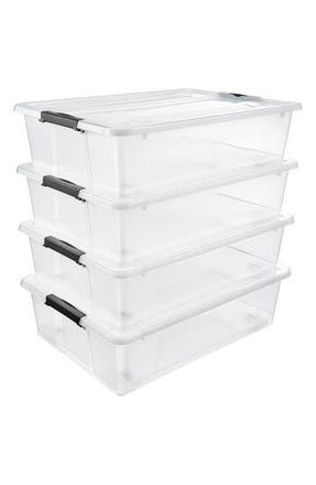 Sorbus 4-Pack Under Bed Storage Bins in Clear at Nordstrom Rack