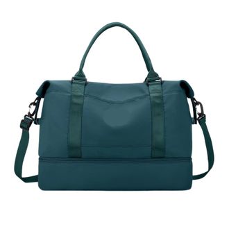 Generic Weekender Bags,Compatible For Women,Personal Item Travel Bag with Shoes Compartment,Overnight Duffel with Toiletry(Peacock Blue)