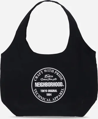 Neighborhood Logo Monk Bag Black