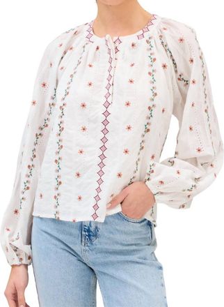 Allison New York Theadore Long Sleeve Blouse In Off-White