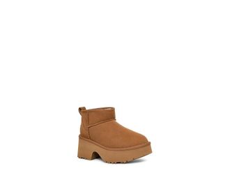 UGG Classic ultra Mini New Heights Womens Boots Chestnut : 11 B - Medium, Suede