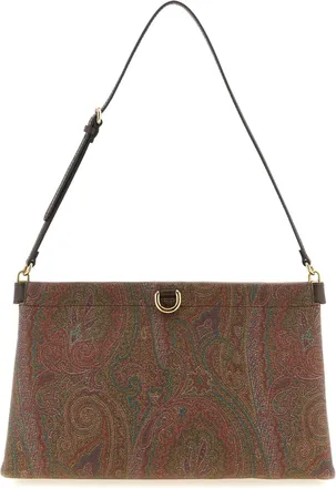 Etro Brown Cotton Clutch Womens Bag
