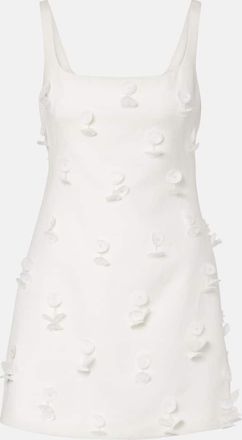 SIMKHAI Calinn floral-applique linen-blend minidress