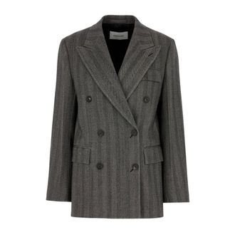 Ferragamo Jassen, Dames, Grijs, S, Wol, Maatwerk Blazer