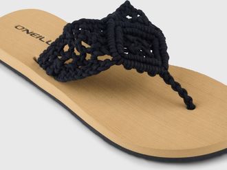 O'Neill Zehentrenner ONEILL DITSY CROCHET SANDALS, Damen, Gr. 36, schwarz out, Synthetik, Schuhe Zehentrenner, Sommerschuh, Sandale, Schlappen, mit Gummilaufs