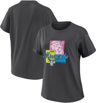 WEAR by Erin Andrews Womens WEAR by Erin Andrews Charcoal Minnesota Twins Domestic Box Color Boyfriend T-Shirt at Nordstrom, Size X-Large
