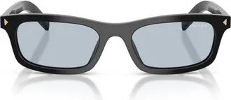 Prada 53mm Pillow Sunglasses in Black/blue/grey at Nordstrom