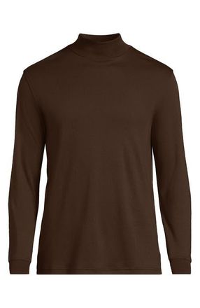Lands End Cotton Supima Mock Turtleneck in Dark Walnut Brown at Nordstrom, Size Xx-Large