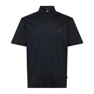 HUGO BOSS Hugo, Polo Shirts, male, Blue, Size: 2XL Cotton Polo Shirt with Logo