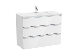 Roca Mueble Lavabo Centrado Blanco 1000x460 The Gap 3 Cajones Blanco
