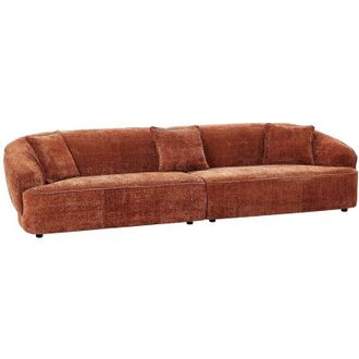 Vente-Unique Divano 4 posti in tessuto testurizzato terracotta ZULIAKA