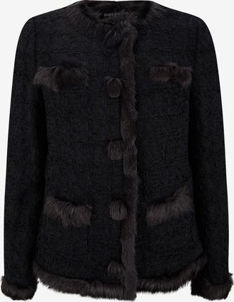 Dolce & Gabbana Leichte Tweed-Jacke mit Rundhalsausschnitt