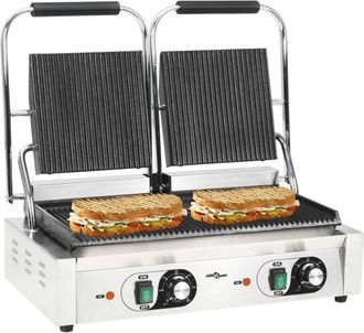 vidaXL Vidaxl - Grill Parrilla Estriada Doble 3600 W 57x30,5x20 Cm
