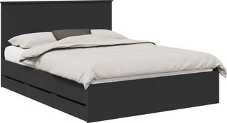 vidaXL Estructura De Cama Negro 150 X 200 Cm Madera Ingenieril Vidaxl
