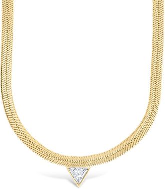 Sterling Forever 14K Plated Cz Ruth Necklace