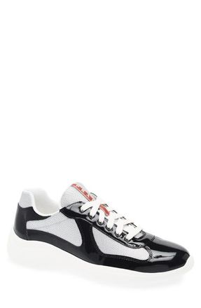 Prada Americas Cup Sneaker in Nero/Argento at Nordstrom, Size 11.5Us
