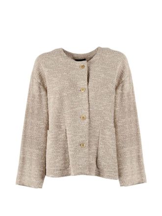 Emporio Armani Beige Round Neck Blazer Jacket