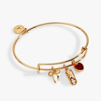 Alex and Ani There Cannoli Be You Bow & Heart Multi Charm Bangle in Gold at Nordstrom