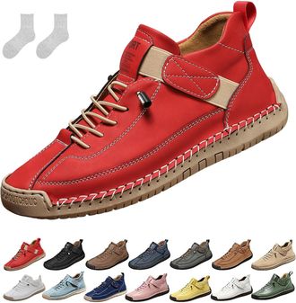 Generic Orthopedic Shoes, Womens Handmade Leather Orthopedic Comfortable Shoes, Anti-Impact Non-Slip for Hiking Camping Driving (S,12.5)