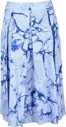Vicario Cinque Cotton Skirt - Sky Blue/White
