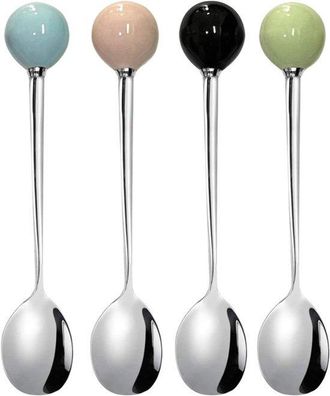 OEM Cucharillas De Acero Inoxidable, Minicucharas De Caf&eacute;, Cucharas De Postre, Juego De 8 Cucharas, 14 Cm, 4 Colores