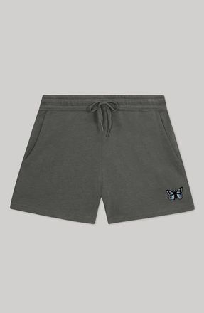Dalix Womens Butterfly Midweight Washed Fleece Shorts in Shadow at Nordstrom, Size Xx-Large