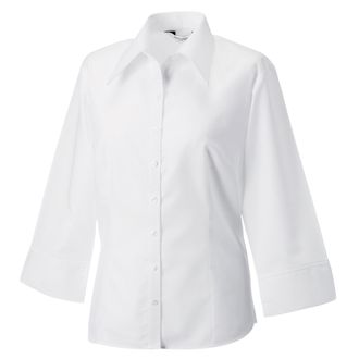 Russell Athletic Russell Collection Dames/Dames 3/4 Mouwen Tencel Fitted Shirt (Wit)