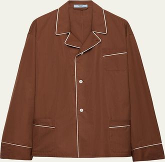 Prada Long-Sleeve Cotton Blouse