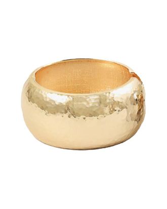 Liv Oliver 18K Plated Hammered Bangle Bracelet