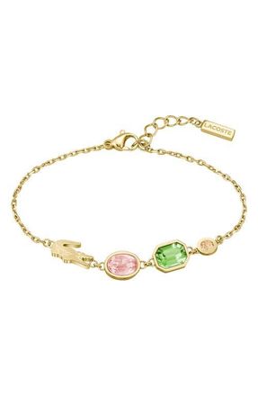 Lacoste Deva Crystal Line Bracelet in Gold at Nordstrom