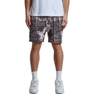 Purple MWT Fleece Sweat Shorts in Black at Nordstrom Rack, Size Xx-Large