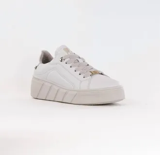 Rieker Womens Lace-Up Sneakers In White