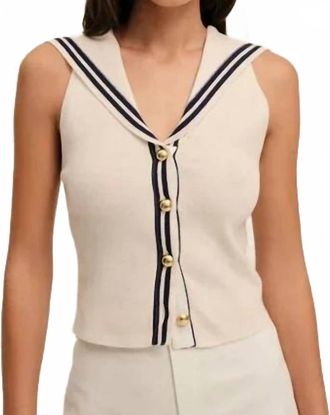 For Love & Lemons Shelly Sailor Top In Cream