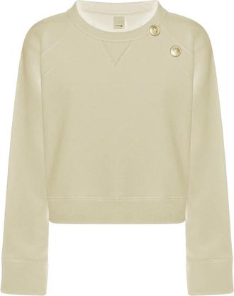 Pinko Sweatshirts, female, White, S, Cotton Sweatshirt With Buttons