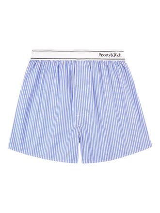 Sporty & Rich Serif logo striped boxer shorts - Blu