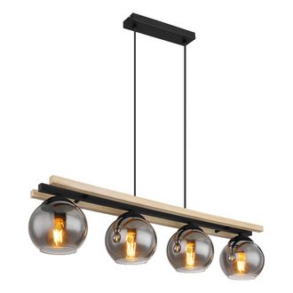 Globo Lighting L&aacute;mpara Colgante - Conni - Negro - Vidrio Vidrio Ahumado - Globo